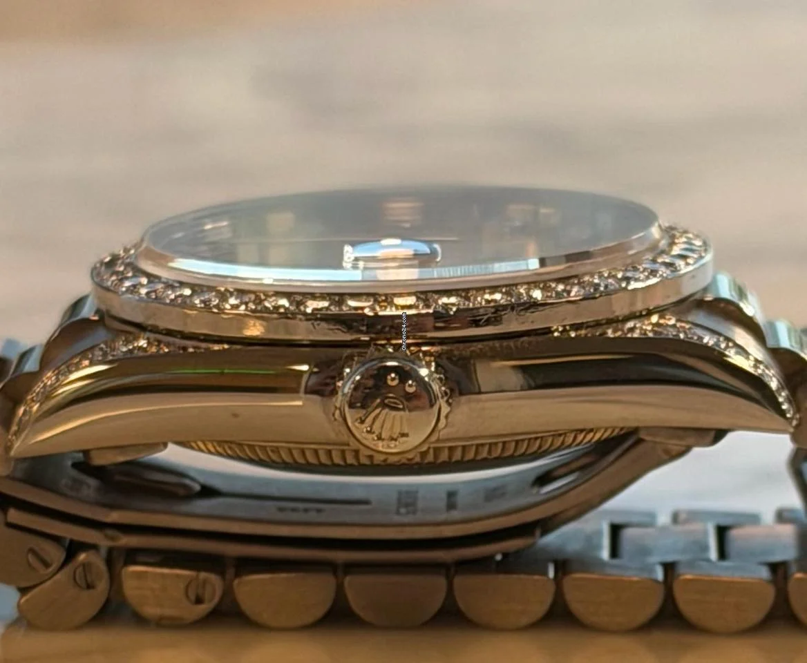 Rolex - Pre-owned White Gold Datejust 31 Silver Diamond Dial Diamond Bezel Presidential Bracelet 68159 7 Rolex - Pre-owned White Gold Datejust 31 Silver Diamond Dial Diamond Bezel Presidential Bracelet 68159