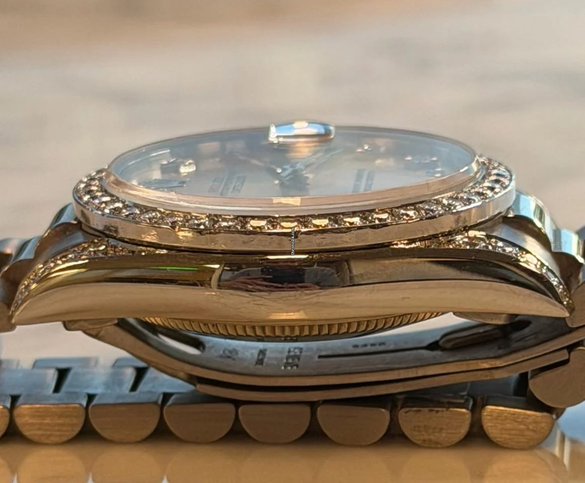 Rolex - Pre-owned White Gold Datejust 31 Silver Diamond Dial Diamond Bezel Presidential Bracelet 68159 8 Rolex - Pre-owned White Gold Datejust 31 Silver Diamond Dial Diamond Bezel Presidential Bracelet 68159