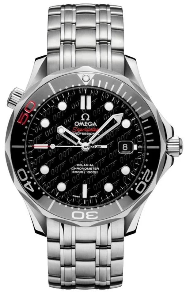 Omega Seamaster James Bond 50th Anniversary 007 Black Dial Bezel Men's Watch 212.30.41.20.01.005 Includes Box & Manual