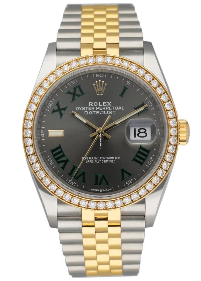 Rolex Datejust Wimbledon 126283RBR Diamond Bezel Box Papers