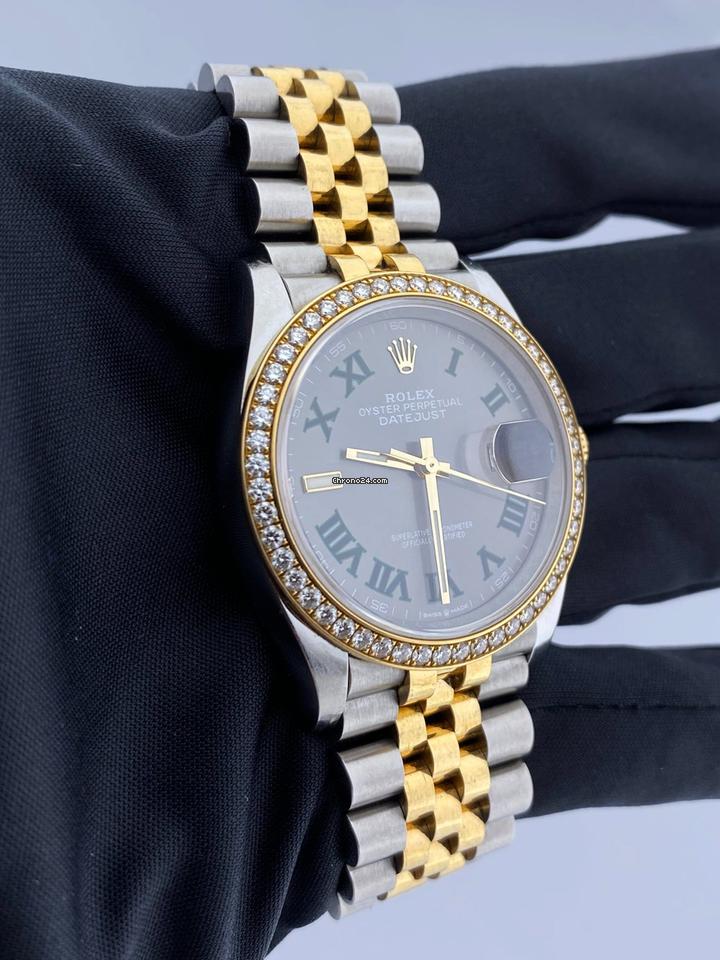 Rolex Datejust Wimbledon 126283RBR Diamond Bezel Box Papers