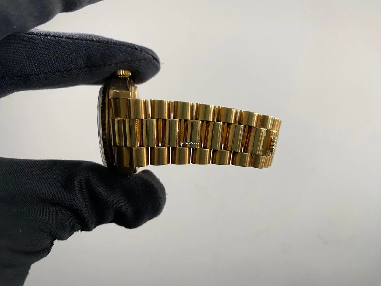 Rolex EXCELLENT Condition 1985 Day-Date 36 President Yellow Gold Black Diamond Dial 18038 FULL SET