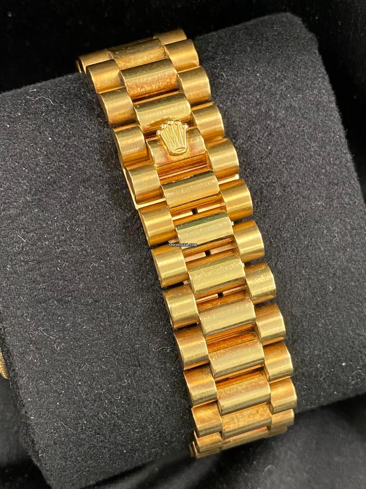 Rolex EXCELLENT Condition 1985 Day-Date 36 President Yellow Gold Black Diamond Dial 18038 FULL SET