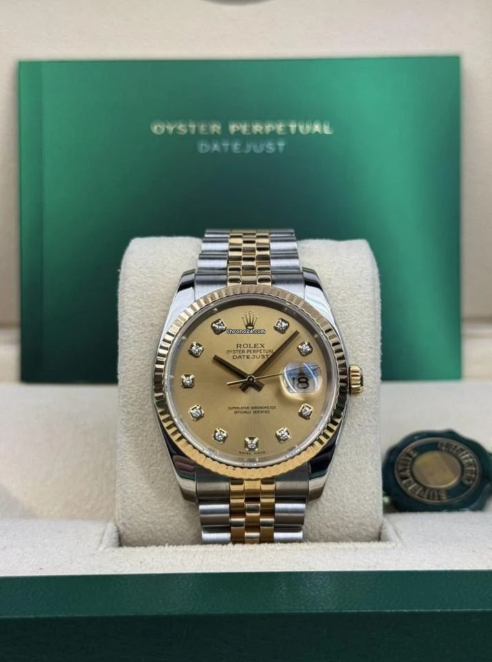 Rolex Datejust 36 2014 Like New 116233 Datejust 36 Champagne Diamond Jubilee