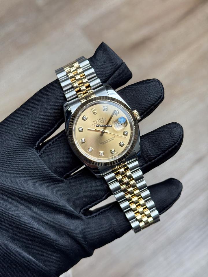 Rolex Datejust 36 2014 Like New 116233 Datejust 36 Champagne Diamond Jubilee
