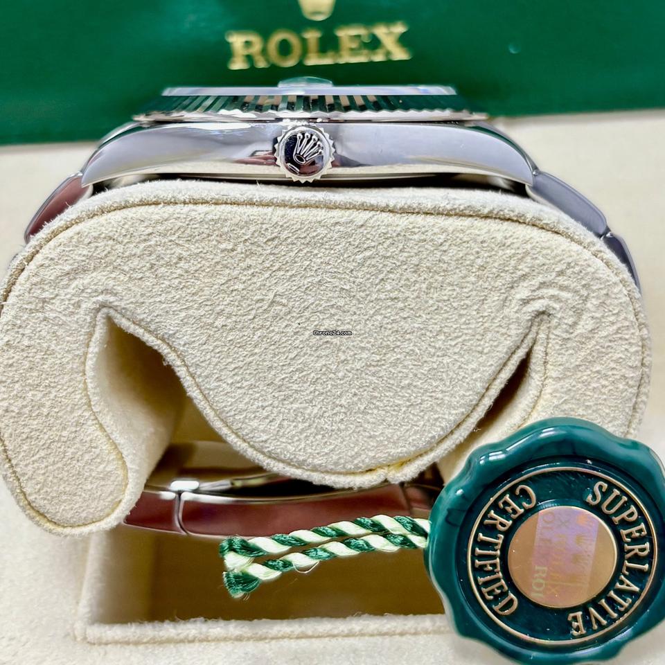 Rolex Datejust 41 126334 Black Diamond Dial Gold Fluted Bezel Oyster Band +Box