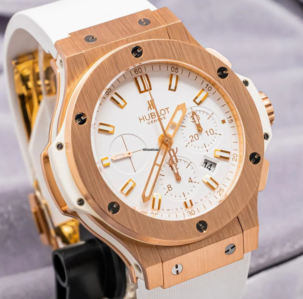 Hublot Big Bang 44 Original Gold White $37K MSRP Box WARRANTY SERVICED Chronograph