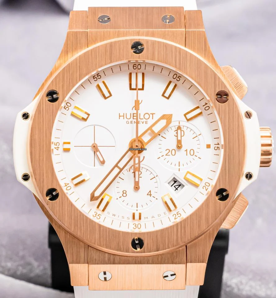 Hublot Big Bang 44 Original Gold White $37K MSRP Box WARRANTY SERVICED Chronograph