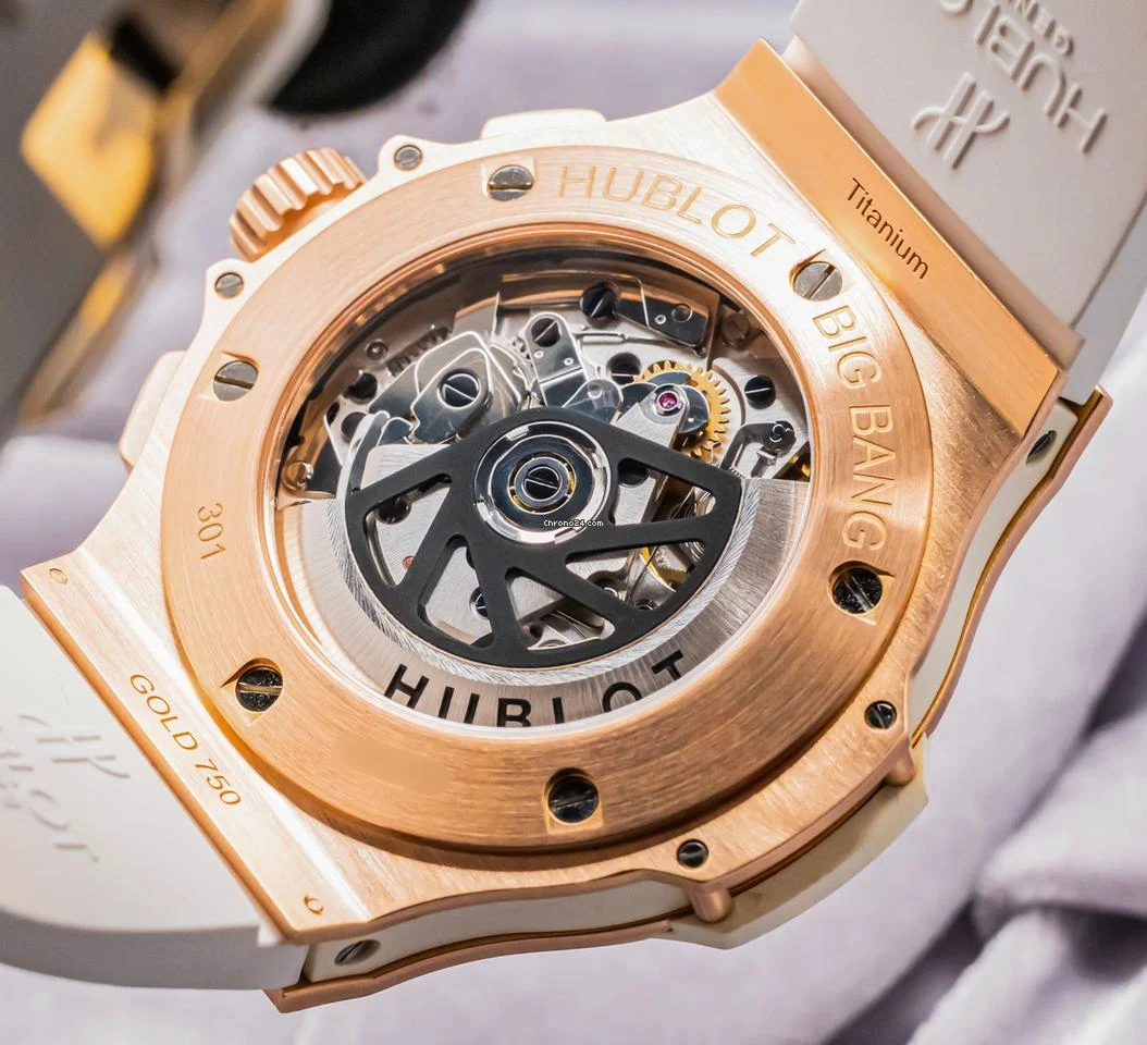 Hublot Big Bang 44 Original Gold White $37K MSRP Box WARRANTY SERVICED Chronograph 7 Hublot Big Bang 44 Original Gold White $37K MSRP Box WARRANTY SERVICED Chronograph