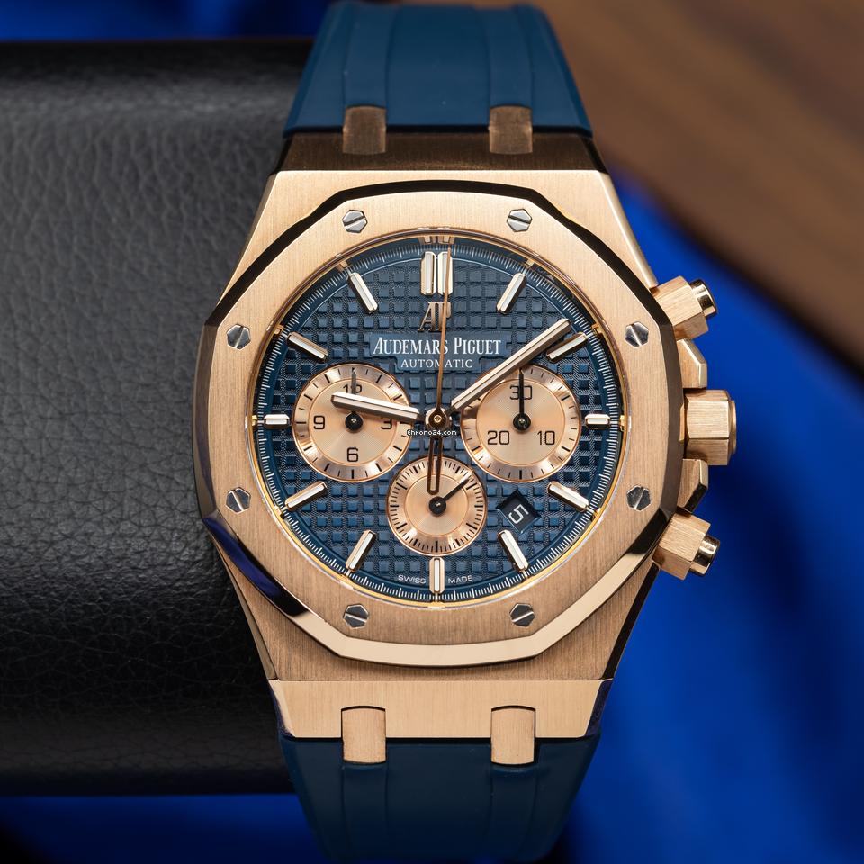 Audemars Piguet Royal Oak 41mm Rose Gold Blue Dial Chrono 26331OR.OO.D315CR.01 4 Audemars Piguet Royal Oak 41mm Rose Gold Blue Dial Chrono 26331OR.OO.D315CR.01
