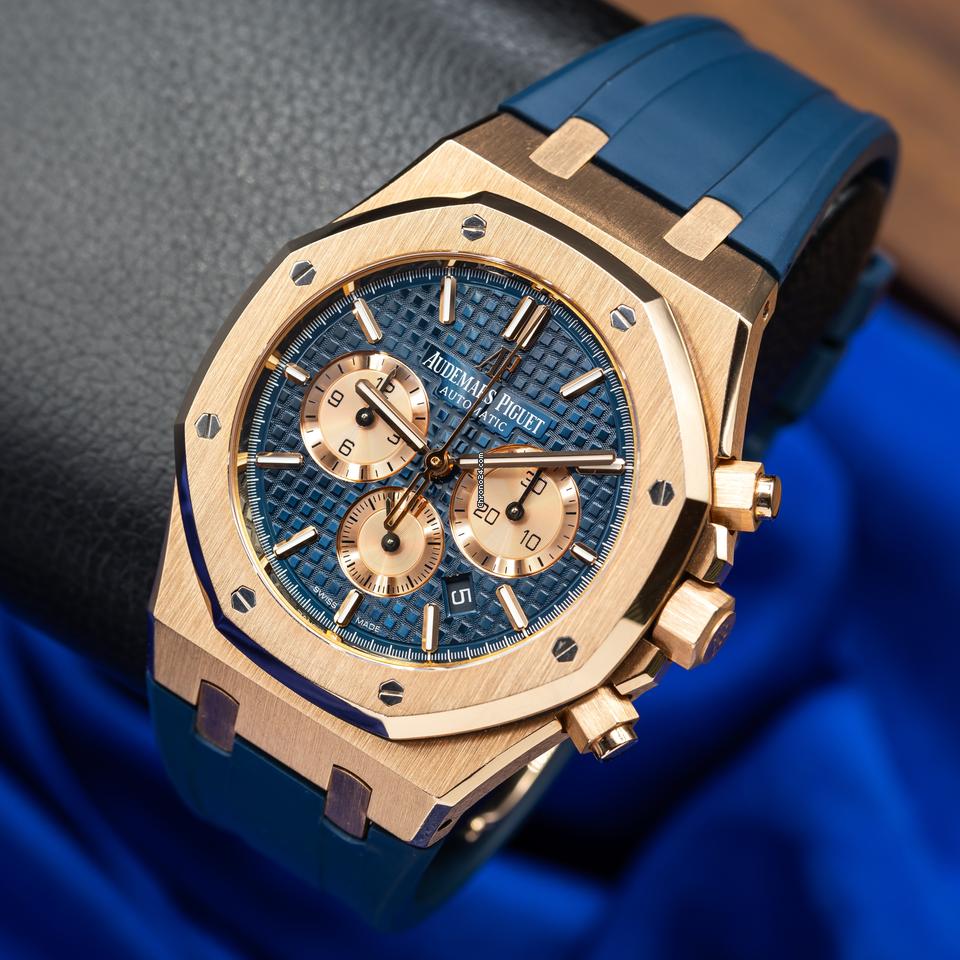 Audemars Piguet Royal Oak 41mm Rose Gold Blue Dial Chrono 26331OR.OO.D315CR.01 5 Audemars Piguet Royal Oak 41mm Rose Gold Blue Dial Chrono 26331OR.OO.D315CR.01