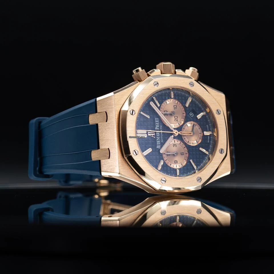 Audemars Piguet Royal Oak 41mm Rose Gold Blue Dial Chrono 26331OR.OO.D315CR.01 6 Audemars Piguet Royal Oak 41mm Rose Gold Blue Dial Chrono 26331OR.OO.D315CR.01
