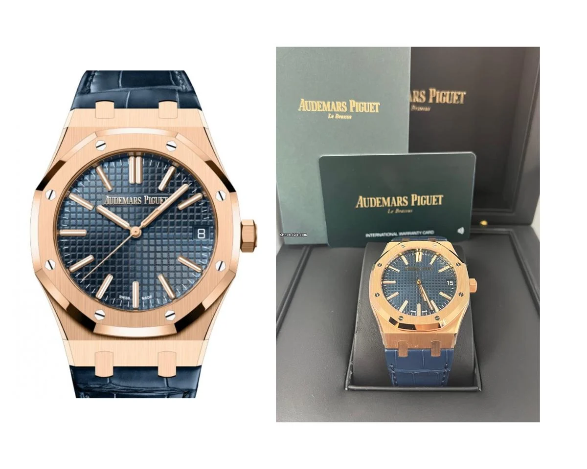 Audemars Piguet Royal Oak 41mm 18k Rose Gold Blue Dial Ref. 15510OR.OO.D315CR.02