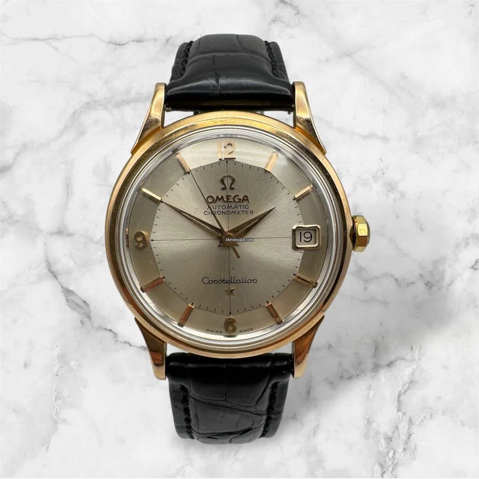 Omega Constellation 18K Rose Gold Silver Pie Pan Dial