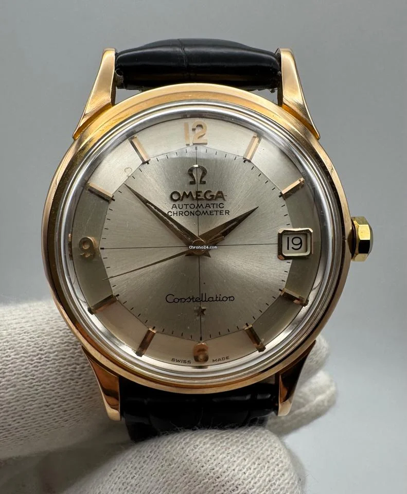 Omega Constellation 18K Rose Gold Silver Pie Pan Dial