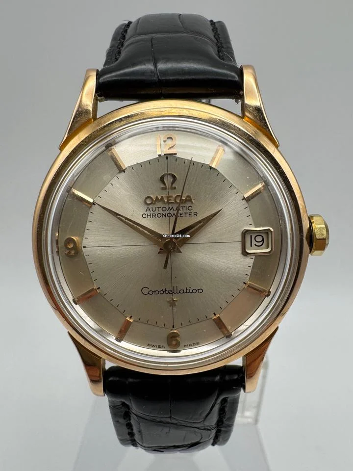 Omega Constellation 18K Rose Gold Silver Pie Pan Dial
