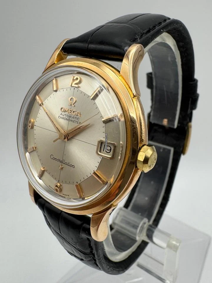 Omega Constellation 18K Rose Gold Silver Pie Pan Dial