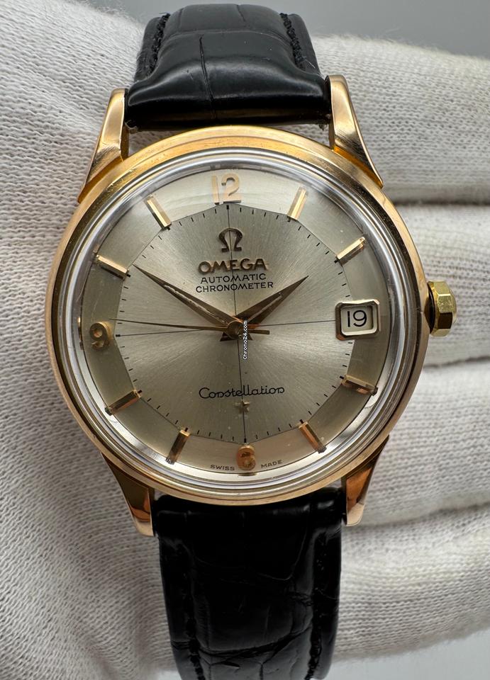 Omega Constellation 18K Rose Gold Silver Pie Pan Dial