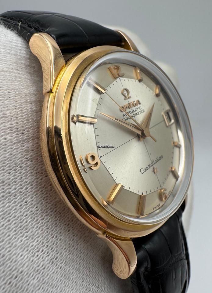 Omega Constellation 18K Rose Gold Silver Pie Pan Dial