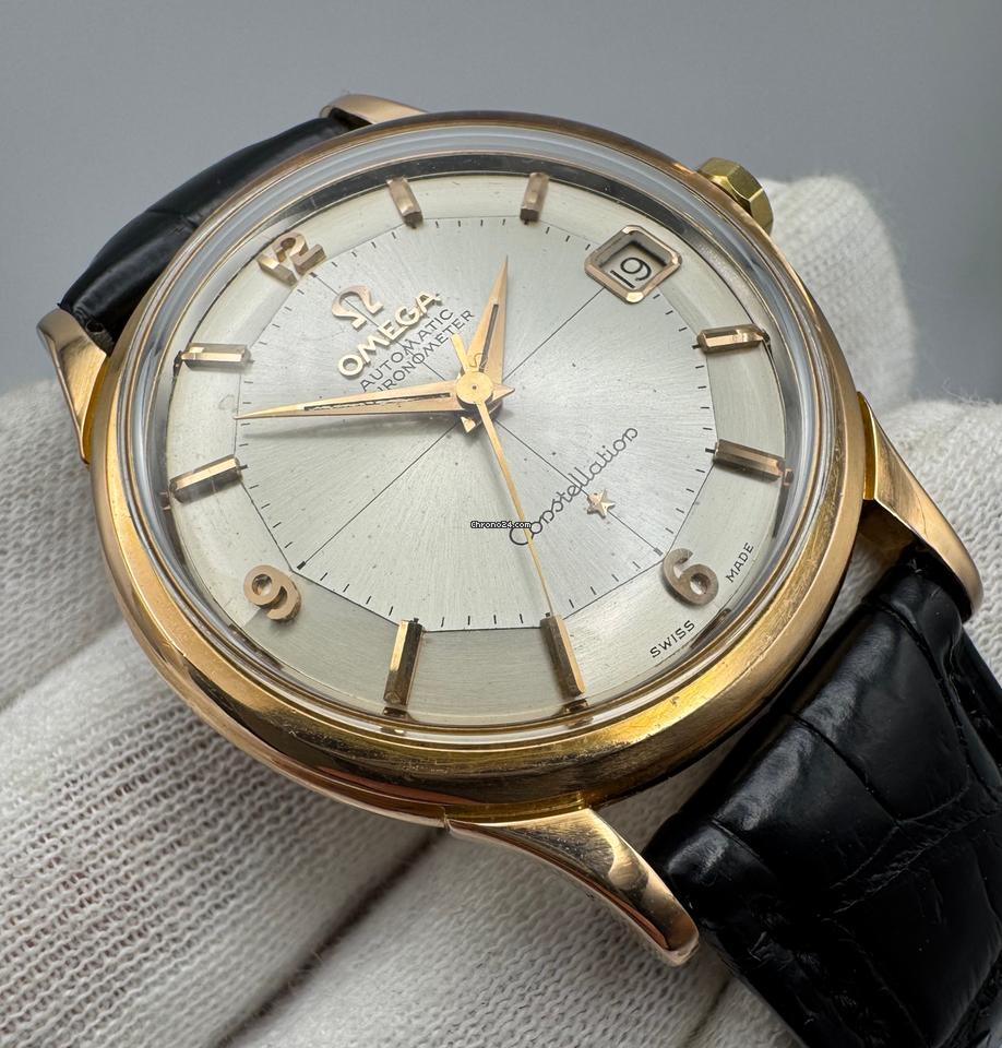 Omega Constellation 18K Rose Gold Silver Pie Pan Dial