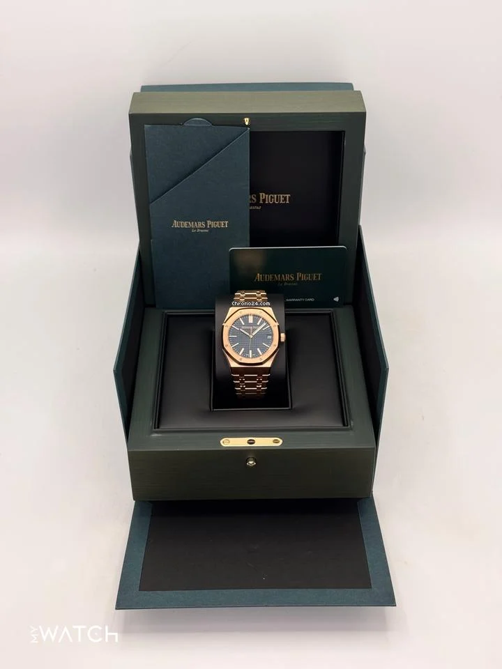 Audemars Piguet NEW 2025 Royal Oak 41mm 15510OR Pink Gold Blue Grande Tapisserie Dial 10 Audemars Piguet NEW 2025 Royal Oak 41mm 15510OR Pink Gold Blue Grande Tapisserie Dial