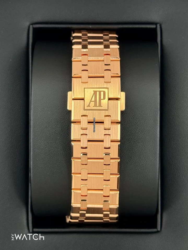 Audemars Piguet NEW 2025 Royal Oak 41mm 15510OR Pink Gold Blue Grande Tapisserie Dial