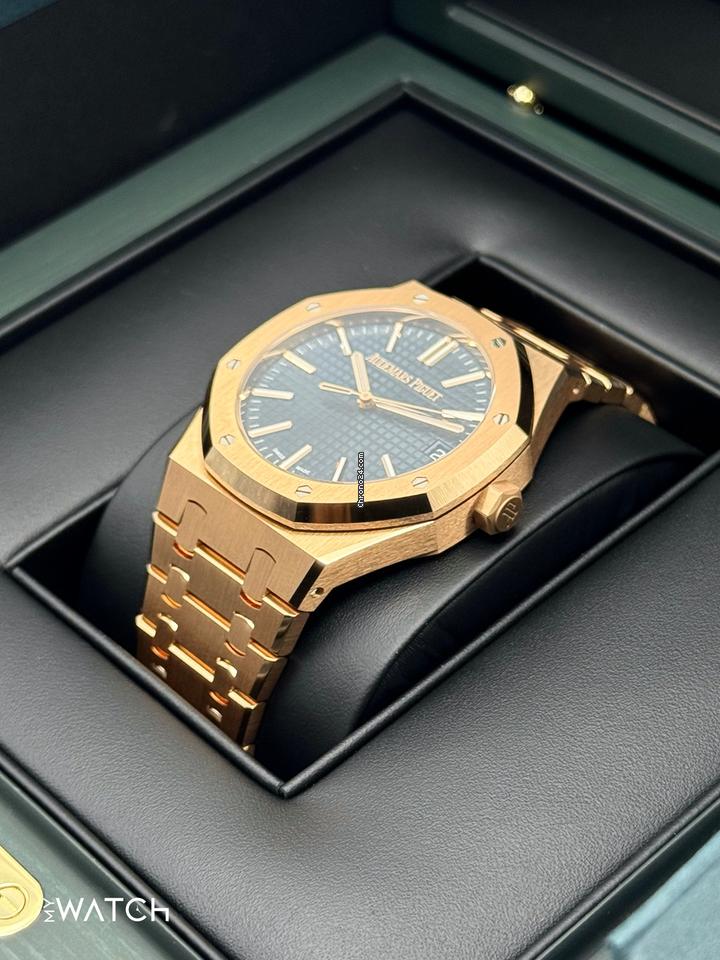 Audemars Piguet NEW 2025 Royal Oak 41mm 15510OR Pink Gold Blue Grande Tapisserie Dial 5 Audemars Piguet NEW 2025 Royal Oak 41mm 15510OR Pink Gold Blue Grande Tapisserie Dial