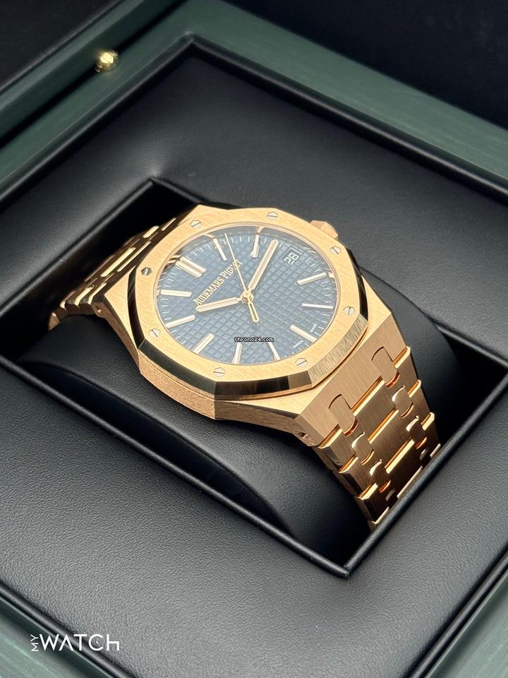Audemars Piguet NEW 2025 Royal Oak 41mm 15510OR Pink Gold Blue Grande Tapisserie Dial 6 Audemars Piguet NEW 2025 Royal Oak 41mm 15510OR Pink Gold Blue Grande Tapisserie Dial