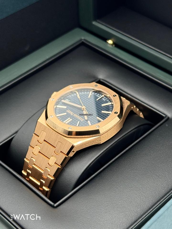 Audemars Piguet NEW 2025 Royal Oak 41mm 15510OR Pink Gold Blue Grande Tapisserie Dial 7 Audemars Piguet NEW 2025 Royal Oak 41mm 15510OR Pink Gold Blue Grande Tapisserie Dial