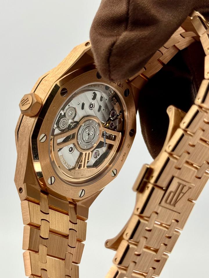 Audemars Piguet NEW 2025 Royal Oak 41mm 15510OR Pink Gold Blue Grande Tapisserie Dial 9 Audemars Piguet NEW 2025 Royal Oak 41mm 15510OR Pink Gold Blue Grande Tapisserie Dial
