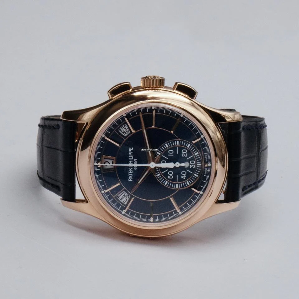 Patek Philippe Complications 5905R Sunburst Blue Dial Mens Watch Box Papers