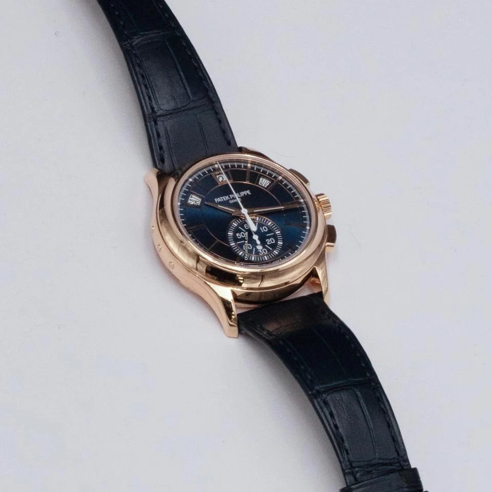 Patek Philippe Complications 5905R Sunburst Blue Dial Mens Watch Box Papers