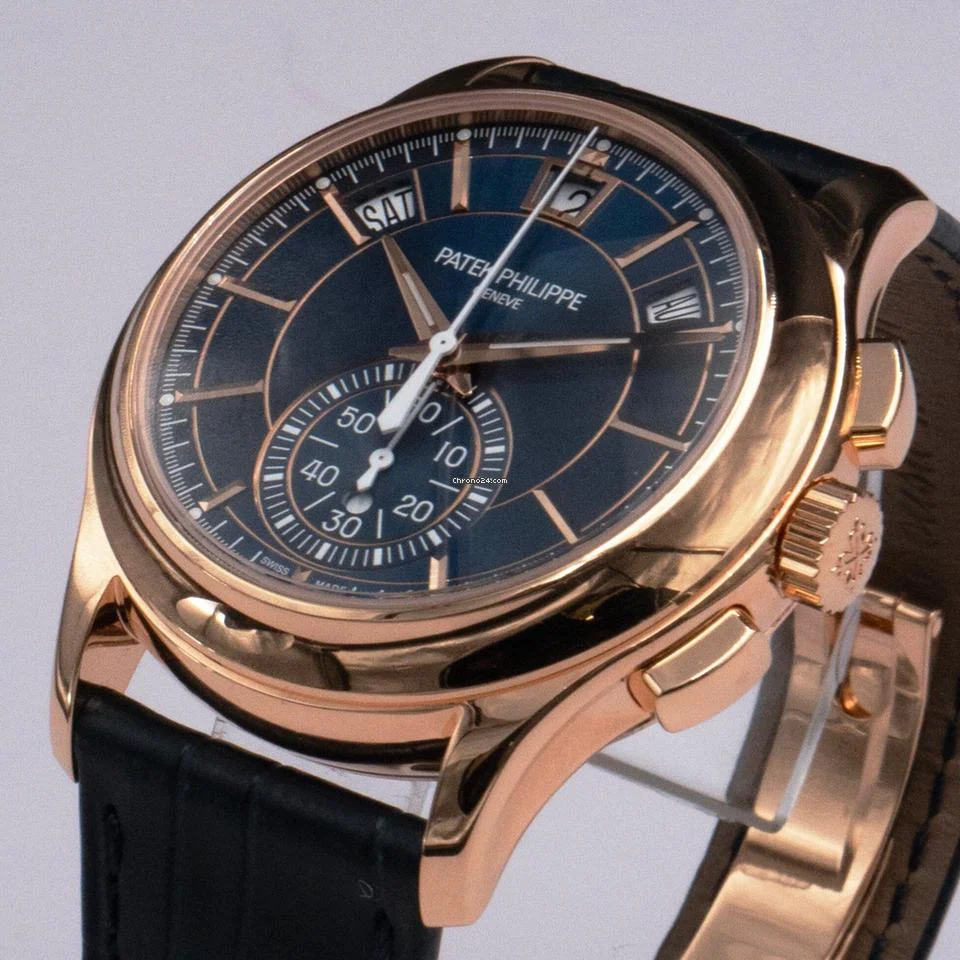 Patek Philippe Complications 5905R Sunburst Blue Dial Mens Watch Box Papers