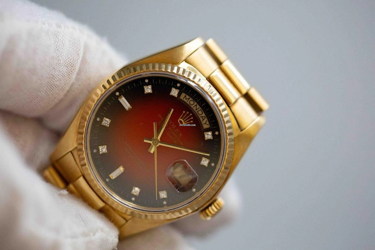 Rolex Day-Date 36 18038 Red Vignette Diamond Dial 18K 36mm 5 Rolex Day-Date 36 18038 Red Vignette Diamond Dial 18K 36mm