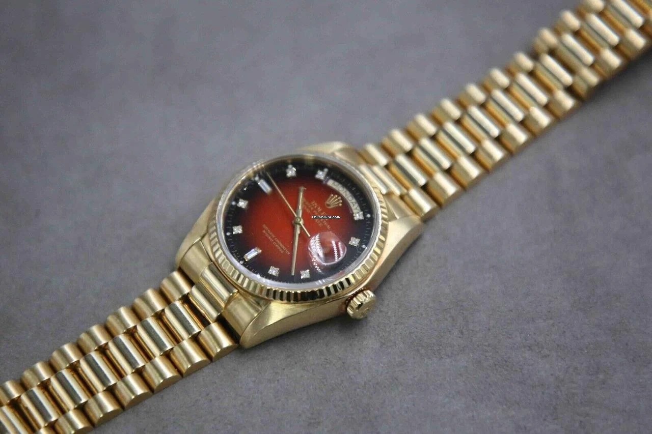 Rolex Day-Date 36 18038 Red Vignette Diamond Dial 18K 36mm 7 Rolex Day-Date 36 18038 Red Vignette Diamond Dial 18K 36mm