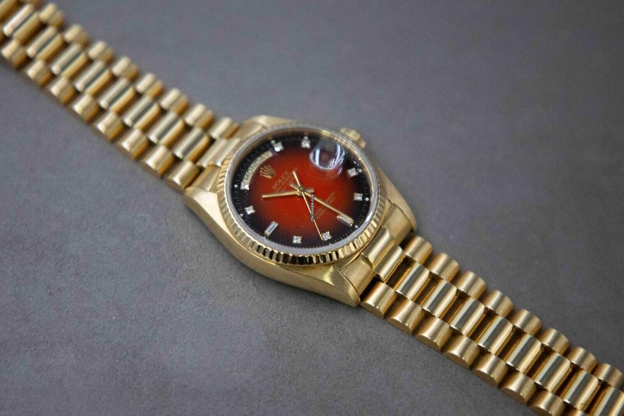 Rolex Day-Date 36 18038 Red Vignette Diamond Dial 18K 36mm 8 Rolex Day-Date 36 18038 Red Vignette Diamond Dial 18K 36mm