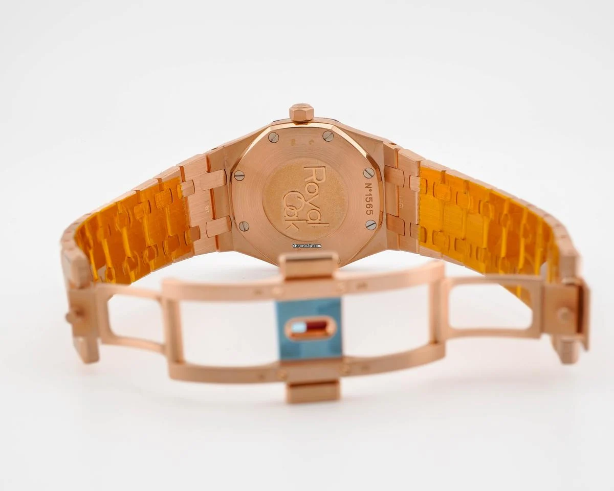 Audemars Piguet 67651OR.ZZ.D080CA.01 Royal Oak 33 mm 18K Rose Gold Diamond Bezel Brown Dial Box 2016