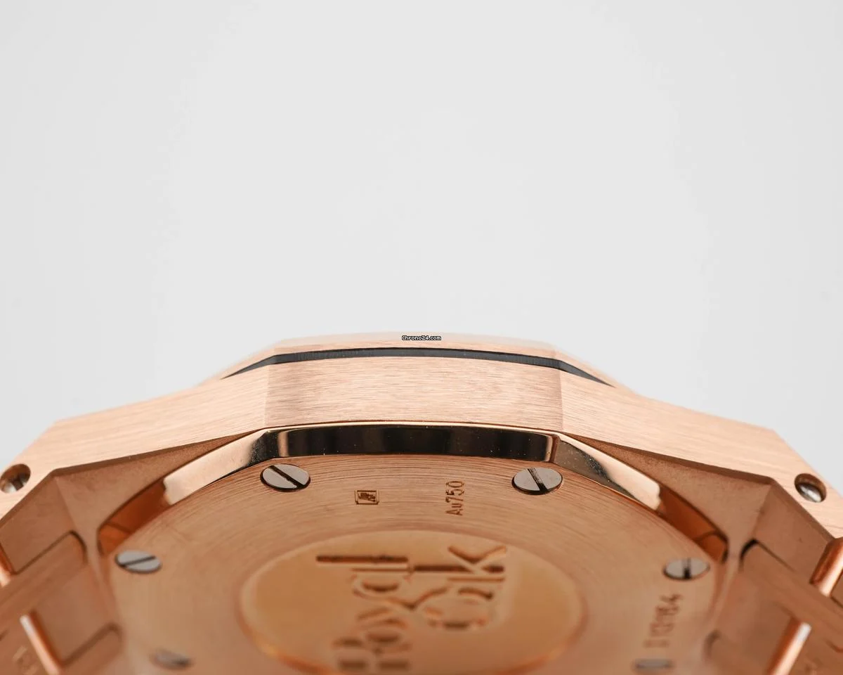 Audemars Piguet 67651OR.ZZ.D080CA.01 Royal Oak 33 mm 18K Rose Gold Diamond Bezel Brown Dial Box 2016