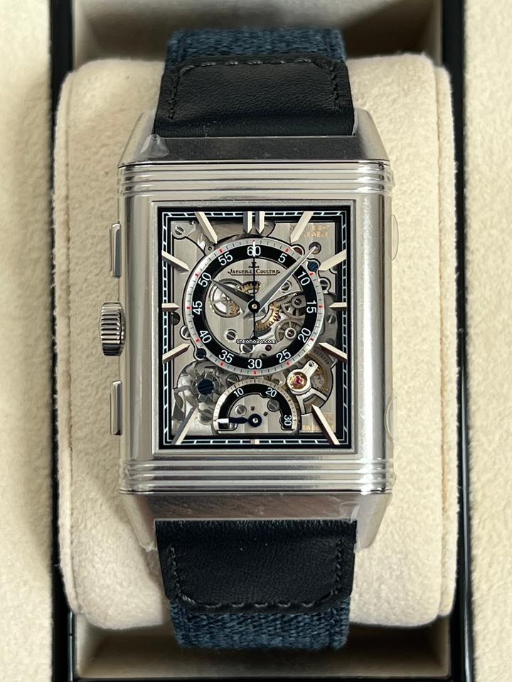 Jaeger-LeCoultre Reverso Tribute New 2025 Chronograph Steel Blue Dial Q389848J Brand New, Full Set