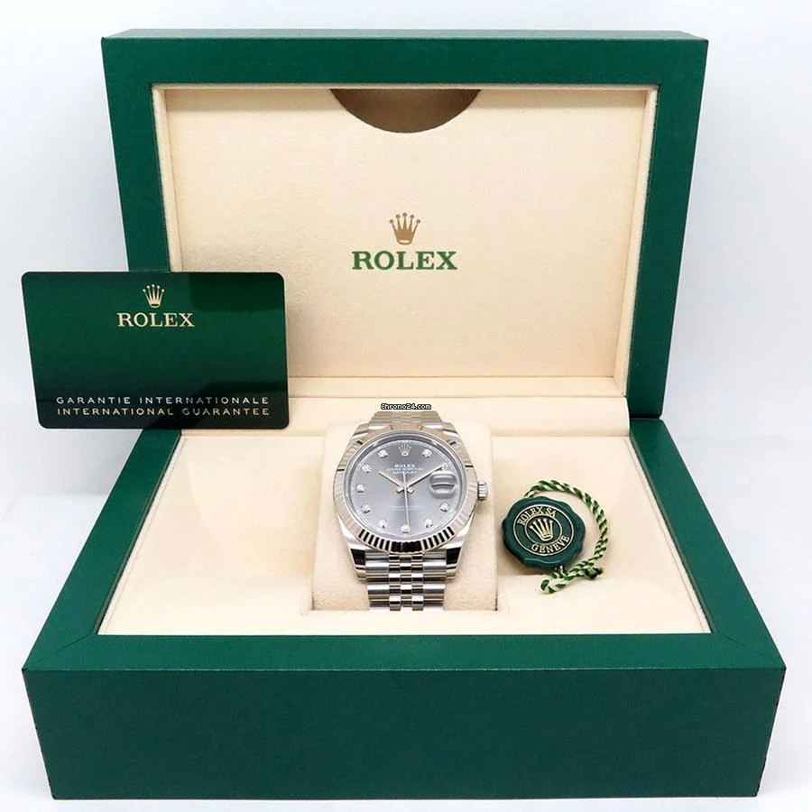Rolex 126334 Datejust 41 with Slate Diamond Dial on Jubilee