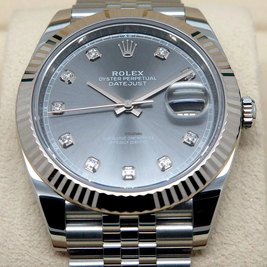 Rolex 126334 Datejust 41 with Slate Diamond Dial on Jubilee 3 Rolex 126334 Datejust 41 with Slate Diamond Dial on Jubilee