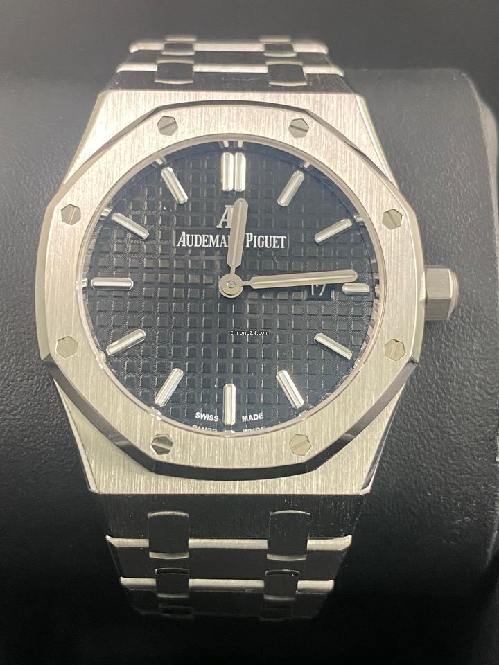 Audemars Piguet Like NEW Royal Oak Lady 33mm Steel Black Dial 67650ST FULL SET