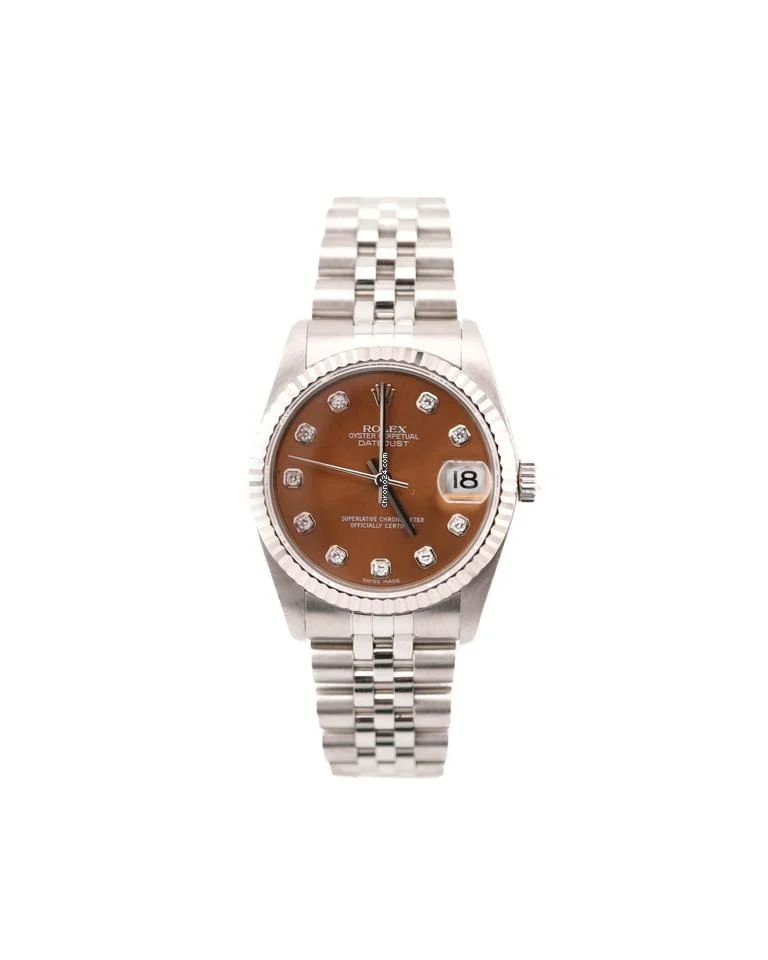 Rolex 178274 Datejust 31 mm Fluted Bezel Brown Diamond Dial Jubilee Bracelet Complete Set 2005