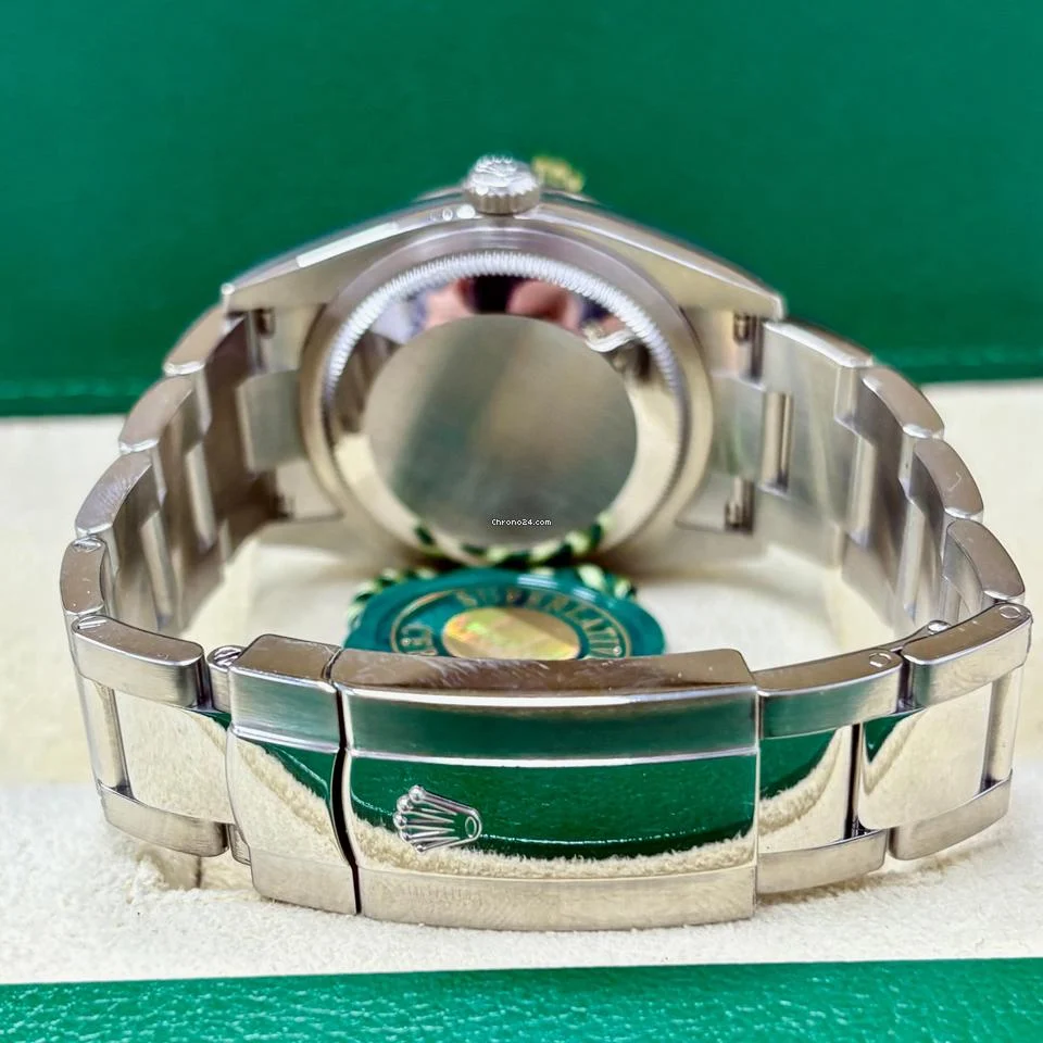 Rolex Datejust 36 126234 Blue Dial Fluted Gold Bezel + Box
