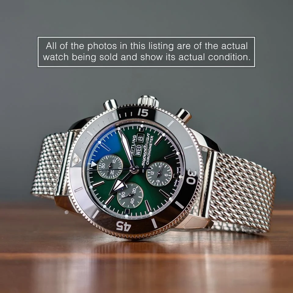 Breitling Superocean Heritage Chronograph 2025 Complete Set 44mm Green Dial A13313