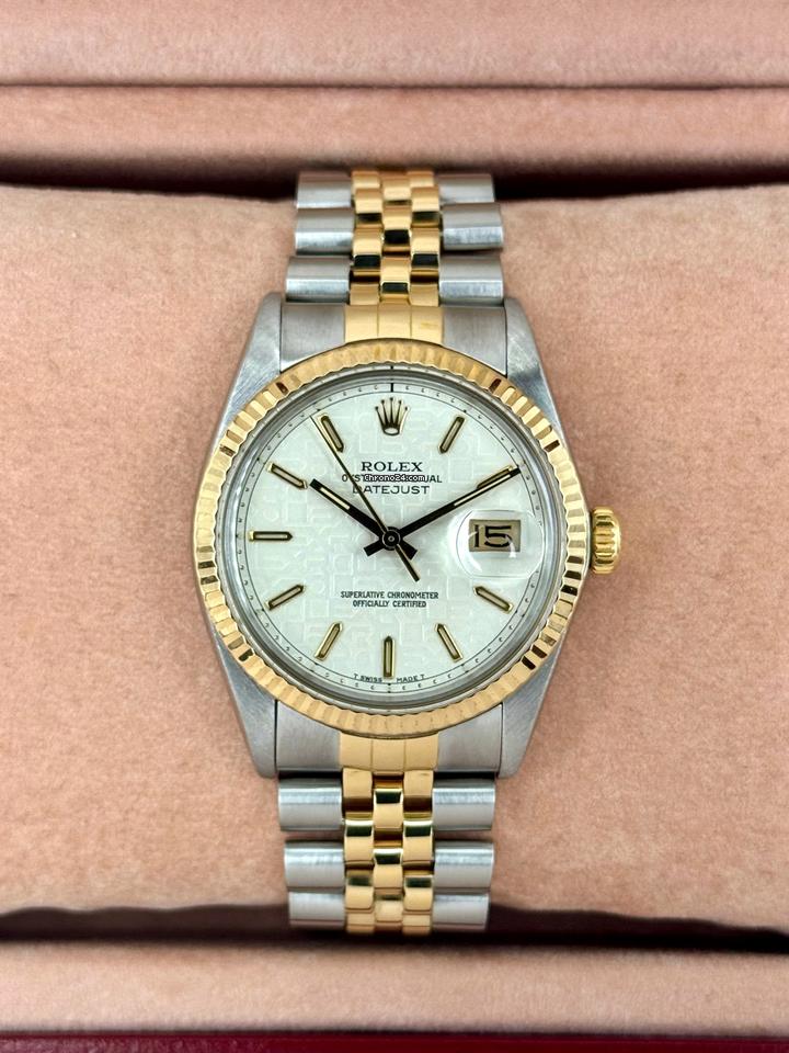 Rolex 1987 Datejust 36mm 16013 Two-Tone Jubilee Ivory Anniversary Dial