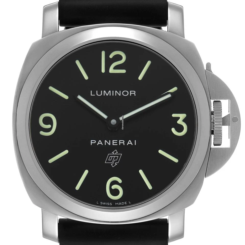 Panerai Luminor Steel Black Dial Mens Watch PAM01000