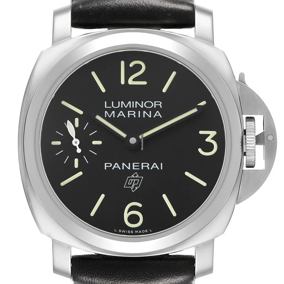 Panerai Luminor Marina 44mm Steel Black Dial Mens Watch PAM00776