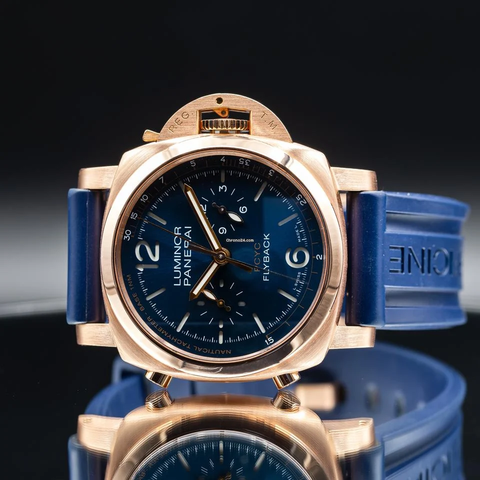 Panerai Luminor Yachts Challenge Goldtech Rose Gold Blue 44mm PAM01020