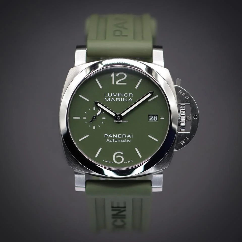 Panerai Luminor Marina Quaranta Verde Militare READY TO SHIP WITH 5 STRAPS!
